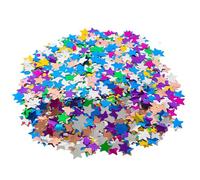 LaresDay Papel de aluminio de 100 g de confeti, 15 mm: corazones brillantes, estrellas y círculos, decoración de mesa brillante para bodas, cumpleaños, baby shower, confeti reutilizable de aluminio