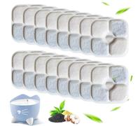 Larfraecy 16 filtros para fuente de gatos, filtro para fuente de agua para catit pixi, filtro de repuesto, sistema de filtro triple con resina y carbón activo