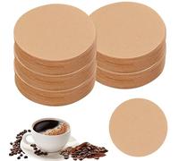 Larfraecy 600 papeles de filtro de café sin blanquear de 64 mm, filtros redondos compatibles con cafeteras Aerobie Aeropress y espresso, filtros de papel de café natural