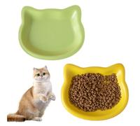 Larfraecy Paquete de 2 cuencos para gatos, aptos para bigotes, platos planos y anchos para gatos, cuencos para gatos poco profundos, platos antideslizantes para alimentos secos y húmedos y agua