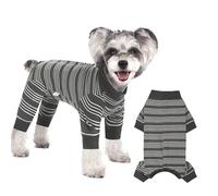 Larfraecy Traje de recuperación para cirugía Canina con Mangas y Patas largas,Bodysuit de Perro,Traje de Recuperación Quirúrgica para Perros,Alternativa al Collar Electrónico de Conos (Gris, L)