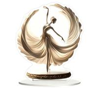 Larga Duración: De Figura De Ballet Acrílico 2D, Elegante Exhibición De Escritorio De Bailarina, Escultura Decorativa De Mesa, Acento Artístico Moderno Para El Hogar, Decoración Acrílica Livian