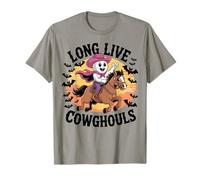 Larga Vida Cowghouls Divertido Halloween Cowboy Ghost Camiseta