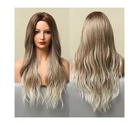 Largas ondas OMBRE Brown Pelucas Sintéticas Púrpuras compatible with Mujeres Resistente al calor Parte Medio Cosplay Party Lolita compatible with el cabello(LC5301-1)