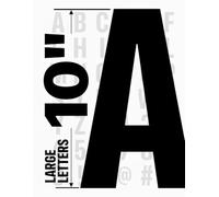 Large 10" Black Letters on WhiteLarge Background - 50 Piece Letter & Number Book for Signs, Alphabet for Store Advertising, School & Party Decor
