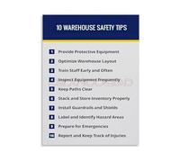 Large 10 Warehouse Safety Tips Poster Canvas Print Industrial Wall Art for Logistics Center Workshop Safety(Unframed,08x12inch(20x30cm))