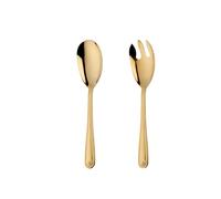 Large 12"""" Salad Servers Set Serving Spoon Fork 18/10 Stainless Steel - Gold