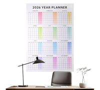Large 2026 Calendar - 12 Month Wall Planner, Writable Monthly Organizer, Hangable Durable Display, Diseño espacioso para notas | Office School Dormitory Bedroom Study Classroom Studio Workshop Living
