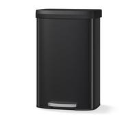 Large 21 Gallon (80L) Step-On Kitchen Trash Can - Black Stainless Steel Rectangular Waste Bin with Soft-Close Plastic Lid, Liner Rim & Rear Handle, Rustproof Garbage Container for Kitchen, Bathroom,