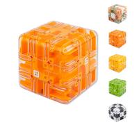 Large 3D Labyrinth Cube Puzzle, 3D Magic Cube Maze Ball Puzzle, Engaging Brain Teaser Toy, Educational Focus Game Gift for Adults Teens (Orange)