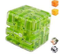 Large 3D Labyrinth Cube Puzzle - 3D Magic Cube Maze Ball Puzzle, Maze Ball, Brain Toy & Game, Suitable Logic Development for Adults & Teens (Green)