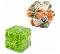 Large 3D Labyrinth Cube Puzzle,Magic Cube Maze Ball Puzzle,Engaging Brain Teaser Toy,Marble Magic 3x3 Challenge Mazes Ball for Stress Relief,Cultivate Logical Thinking,Mind Teaser Game (A+e)
