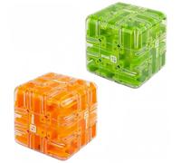 Large 3D Labyrinth Cube Puzzle,Magic Cube Maze Ball Puzzle,Engaging Brain Teaser Toy,Marble Magic 3x3 Challenge Mazes Ball for Stress Relief,Cultivate Logical Thinking,Mind Teaser Game (E+c)