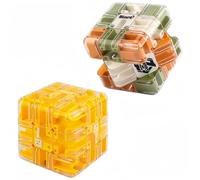 Large 3D Labyrinth Cube Puzzle,Magic Cube Maze Ball Puzzle,Engaging Brain Teaser Toy,Marble Magic 3x3 Challenge Mazes Ball for Stress Relief,Cultivate Logical Thinking,Mind Teaser Game (A+d)