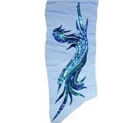 Large 74CM Sequin Embroidery Lace Applique Sewing Flower Fabric Patch for Clothing Wedding Gown Dress Clothes DIY para Coser(Blue left)