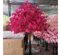 Large Artificial Bougainvillea Tree - Bold Red Blooms, Simulation of Cherry Trees, Peach, Fake, Sturdy Trunk, Perfect for Indoor Outdoor(1.8mx1.5m)