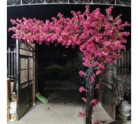 Large Artificial Bougainvillea Tree, Lifelike Pink Fake Flower with Wood Trunk, Tall Faux Floral Plant for Indoor Outdoor Home Office Decor(2mx1.8m)