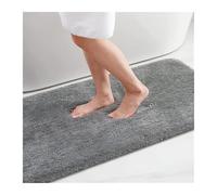 Large Bathroom Rug Mat Shaggy Soft Absorbent Bath Rug Non Slip Machine Washable Bath Mat Bathroom Shower Foot Mats para Estar y Dormitorios(Gray,61x119cm(24x47 Inch))