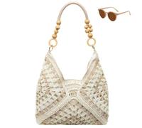 Large Bohemian Handmade Crochet Shoulder Bags,Women’s Fashion Tote Bags for Beach Travel,Summer Casual Straw Woven Handbag