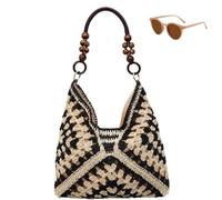 Large Bohemian Handmade Crochet Shoulder Bags,Women’s Fashion Tote Bags for Beach Travel,Summer Casual Straw Woven Handbag