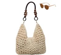 Large Bohemian Handmade Crochet Shoulder Bags,Women’s Fashion Tote Bags for Beach Travel,Summer Casual Straw Woven Handbag