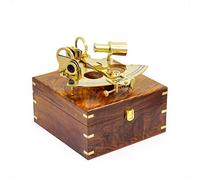 Large Brass Sextant W/ Wooden Box - 10" - Nautical Navigation Collection