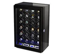 Large Capacity Automatic Watch Winder In Wood Shell and Black Leather with Japanese Quiet R Luxury Mechanical Watch Storage Case Fit Lady and Man Watches