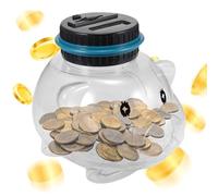 Large Capacity Coin Counting Bank - Automatic Money Saving Box for School | Transparent Cylinder with Overflow Protection & Manual Adjustment Keys for Classroom, College, Travel and Nursery