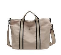 Large Capacity Hand Bags Fashion Canvas Gym Fitness Bags Single Shoulder Trevelling Bags(Beige)