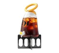 Large Capacity Jug - 4L ABS PP Beverage Container With Ice Tube | Leak Proof Seal, Wide Mouth Design | Drink Dispenser, Clear Marking Water Pitcher with Base for Picnic, BBQ, Dinner, Brunch,
