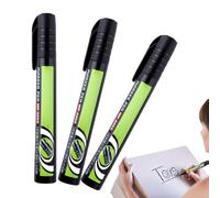 Large Capacity Markers Pen - Body, Quick Dry Ink | Full Size Black Marker With Bold Color Feature, Assorted Tip Writing Tool For Paper Notes, Cloth Labeling, Wood Crafts, Glass Marking, Metal