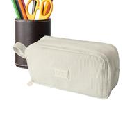 Large Capacity Pen Holder, Corduroy Pencil Case, 10x3 Inches Stationery Organizer with Zipper, Fabric Pouch, Aesthetic Pen Case with Stylish Design, Storage Organizer for Students and Teachers