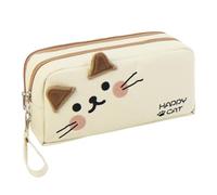 Large Capacity Pencil Bag, Cute Pencil Case, Portable Pencil Bag for Students, Practical School Stationery Containers 8.66x2.76x3.94 Inches for Students Stationary Accessories (Black, White)