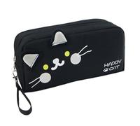 Large Capacity Pencil Bag, Cute Pencil Case, Portable Pencil Bag for Students, Practical School Stationery Containers 8.66x2.76x3.94 Inches for Students Stationary Accessories (Black, White)