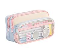 Large Capacity Pencil Pouch, Canvas Pen Storage Bag, 3 Compartment Pencil Organizer, Stylish Stationery Case for Women Men Adults Girls Teenagers Boys Students School Supplies, 8.27x4.72x3.15 Inches