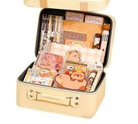 Large Capacity Pouch, Aesthetic Capybara Stationery Box, 8.27 Inches Pen Bag with Soft Lining, Canvas Material School Organizer, Pencil Holder with Animal Graphic, Writing Kit for Students and Teens