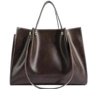 Large Capacity PU Leather Tote Bag for Women,Fall Winter Shoulder Bag with Zipper,Fashion Work Satchel Handbag (Brown)