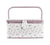 Large Capacity Sewing Box - Storage Bag with Handle | Sewing Kit Basket Organizer for Thread Needles Quilting Crochet, Women Adults Beginners Professionals Home Travel