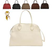 Large Capacity Suede Tote Bags,Women's Suede Purse Vintage Top Handle Bag,Casual Leather Shoulder Bag with Adjustable Strap (White)