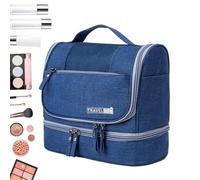 Large Capacity Travel Toiletry Bag | Toiletry Case Plegable Bag | with Wet & Dry Separation | Zippered Organizer Pouch with Hook for Home and Travel, Organizer Home Portable, azul marino, Se référer