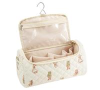 Large Capacity Travel Toiletry Pouch with Zipper, Portable Quilted Floral Cosmetic Bag with Compartment, Aesthetic Makeup Organizer Pouch for Women Girls
