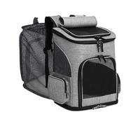 Large Cat Carrier, Expandable Puppy Backpack, Soft Sided Design and Breathable Mesh Panels, Pet Travel Bag for Car, , Vet Visit, Daily Transportation, 16.54X10.63X12.99in