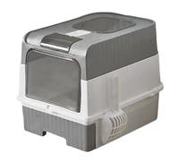 Large Cat Litter Tray Box- Caja de Bandeja de de Gato Grande | Bandeja de Gray Scoopless | Caja de para Gatos Grandes con Suministros de gabinete Plegables de Control de Olor liviano