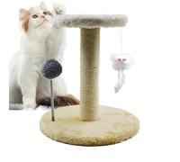 Large Cat Tree with Feather Ball Toy, Pet Activity Tree for Large and Small Cats, Cat Scratching Post with Feather and Spring Ball, Tilt-Protected Cat Tree for Large Cats, Cat Tree Tower
