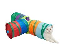 Large Cat Tunnel, 3-Way Activity Tube, Interactive Pet Play Tunnel with Peek Hole, Foldable Exercise Toy for Play Enrichment Stimulation Training Boredom Indoor Kitten Bunny Small Dog Animal