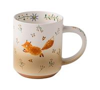 Large Ceramic Coffee Mugs - 550ml Ceramic Funny Aesthetic Drinkware | Fox Coffee Cup Animal Decor For Home Apartment School Dorm Table Desk Decor Kids Adults Birthday Holiday Partys