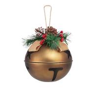 Large Christmas Bells - Metal Large with Pine Cones,12x8 Inch Rustic Bells Christmas Decorations - for Tree Door Wall Mantel Farmhouse Garden Yard Patio Porch Fence Party