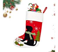 Large Christmas Stockings - Decorative Holders for Fireplace Mantel | Soft Plush Fabric with Hanging Loop, Extra Room for Candy Toys and Family Presents 10.63x17.32 in