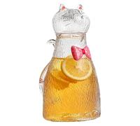 Large Clear Glass Tea Pitcher - 1800ml Cute Cat - Beverage Carafe