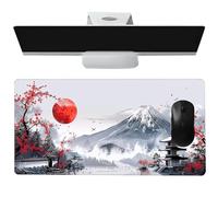 Large Desk Pad, Laptop Mat, 15.8 x 35.4 Inch Base, Chinese Style Design, Non-Slip Base, for Study Area, Workstation, Computer Keyboard Setup, Work Place or Home